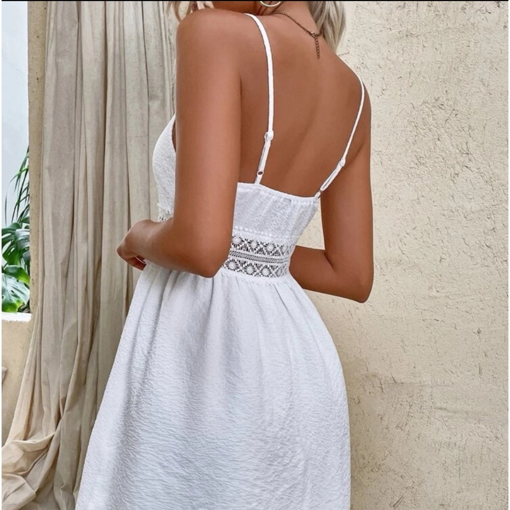 New V Neck Ruffle Trim Cami Dress - Picture 6 of 8